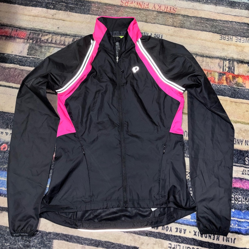 Pearl Izumi cycling windbreaker Women's Jacket in Black with Pink Accents small